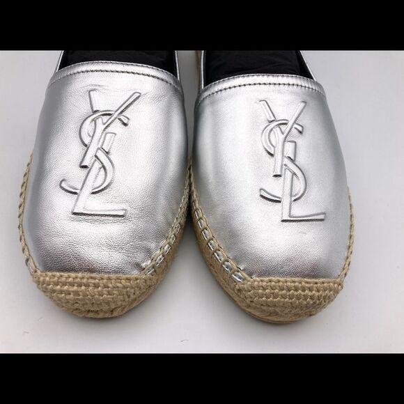SAINT LAURENT YSL Flat Metallic Espadrilles US Size 6.5 Euro Size 36.5 - Picture 7 of 11